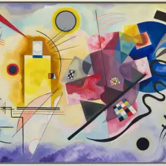 Œuvres d'art de Vassily Kandinsky : une explosion de formes géométriques et de couleurs vives, évoquant une symphonie visuelle abstraite.