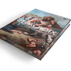 Livre "Delacroix à l'Assemblée Nationale : Les Peintures Révélées", présentant des œuvres d'art de Eugène Delacroix, avec une scène de bataille animée sur la couverture.
