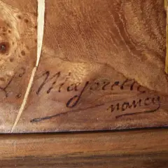 Signature manuscrite de Louis Majorelle à Nancy, gravée sur bois.