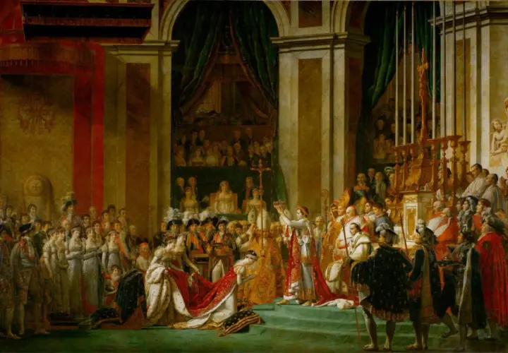 Le Sacre de Napoléon par David, une scène grandiose de couronnement.