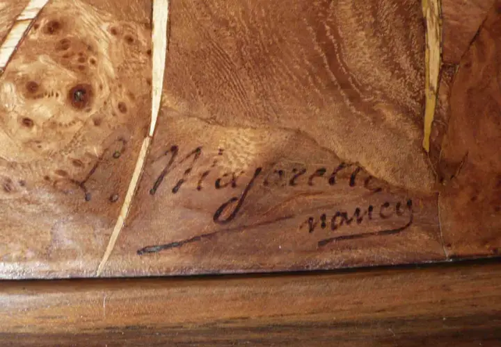 Signature manuscrite de Louis Majorelle à Nancy, gravée sur bois.