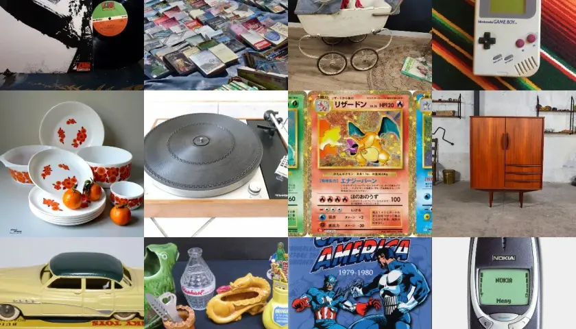 Disques vinyles, livres, vaisselle vintage, Game Boy, cartes Pokémon, meubles scandinaves, jouets Dinky, téléphone Nokia : les objets les plus recherchés en brocante.