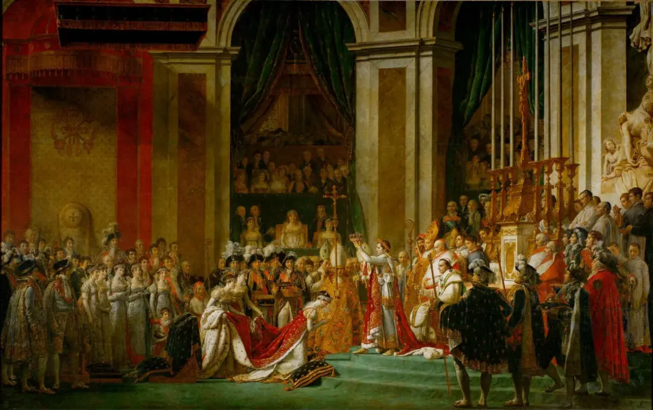 Le Sacre de Napoléon par David, une scène grandiose de couronnement.
