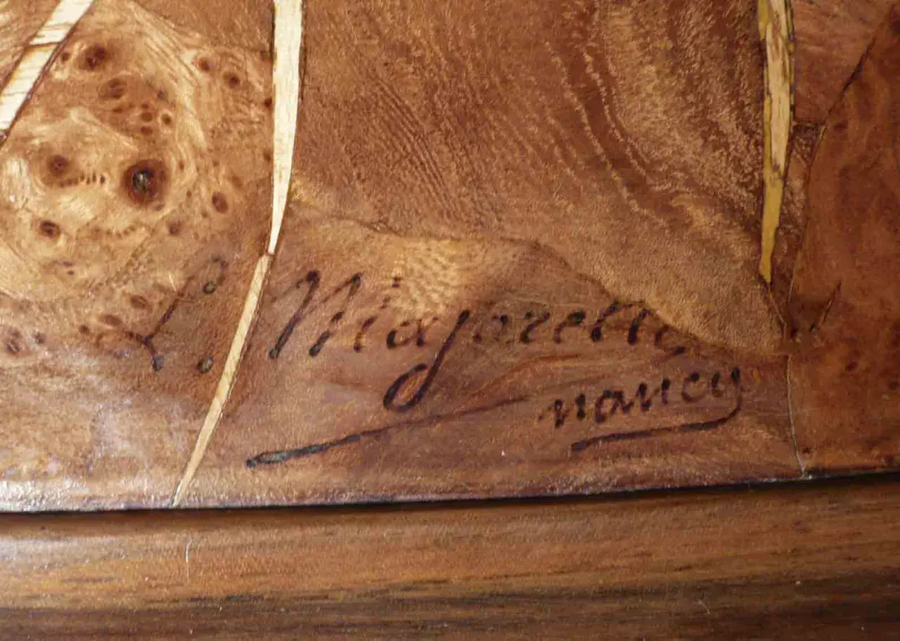 Signature manuscrite de Louis Majorelle à Nancy, gravée sur bois.